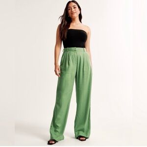 Abercrombie & Fitch Sloane Linen Blend Wide Leg Trousers | women's 28 / 6s